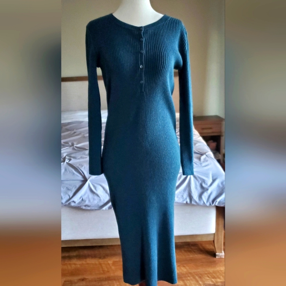 GAP teal green sweater dress. Can Be Maternity Dress.